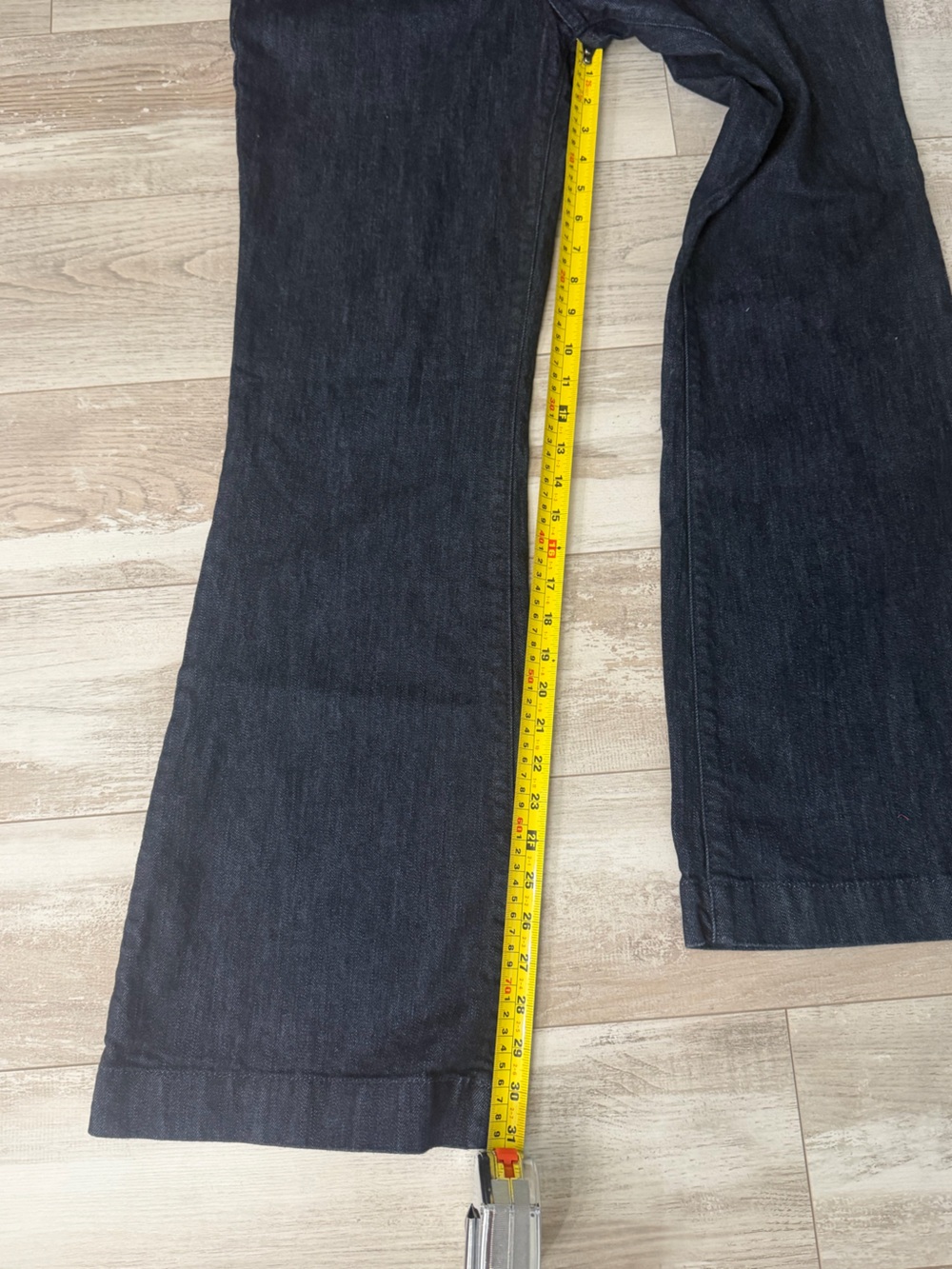 Calvin Klein Wide-Leg Denim Trousers Dark Wash Size 10 EUC - Picture 7 of 8